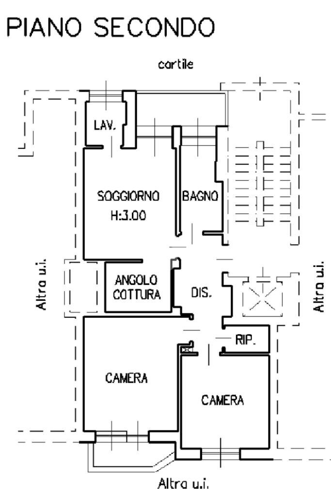 Three-room apartment Via vandalino, Torino (neighborhood Pozzo Strada) - floor plans 1