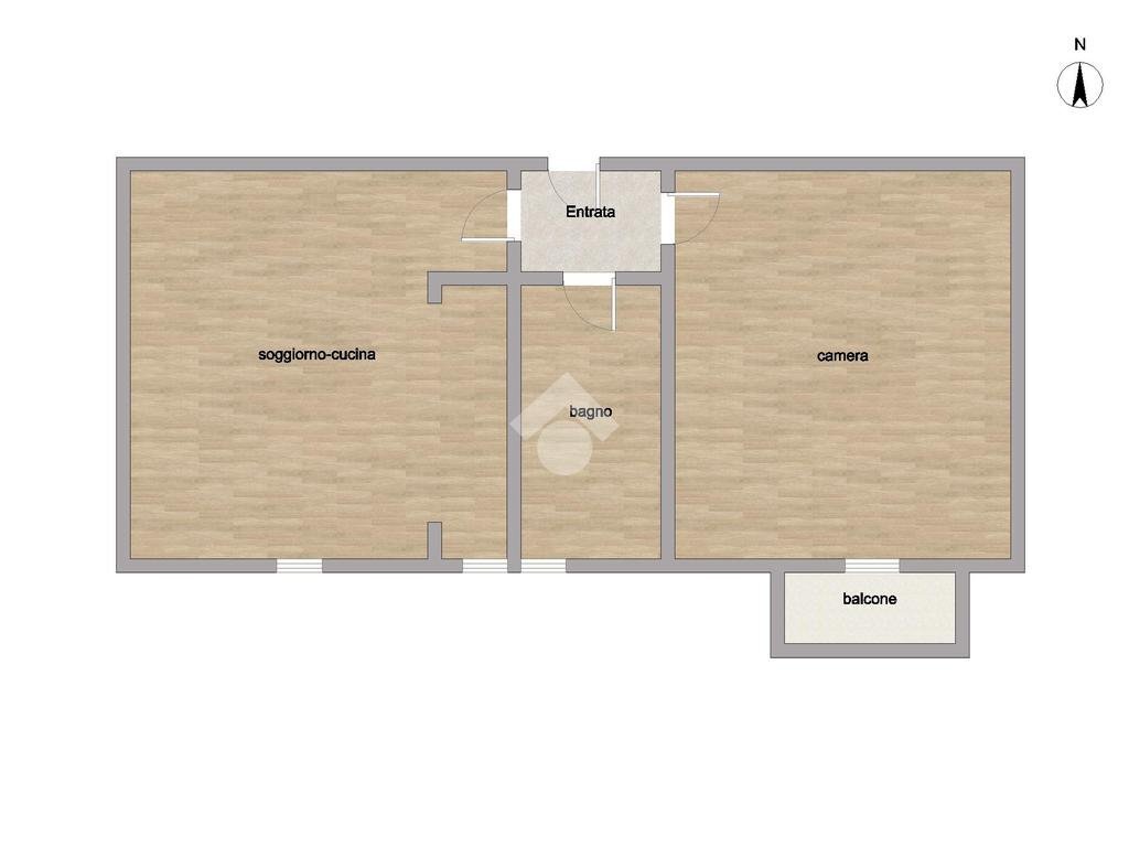 Two-room apartment Piazza castelli, Milano (neighborhood Villapizzone) - floor plans 1