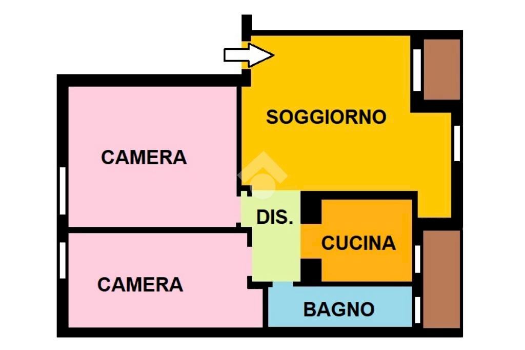 Trilocale Via S. Giusto, Milano (zona San Siro) - planimetria 1