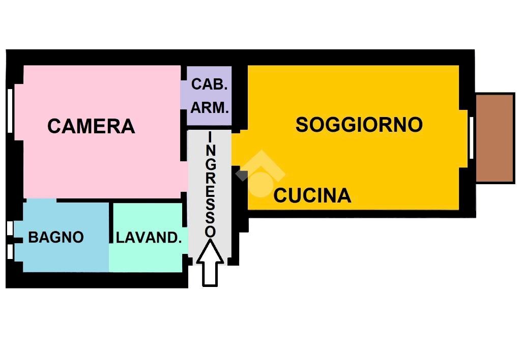 Two-room apartment Via Mario Morgantini, Milano (neighborhood San Siro) - floor plans 1