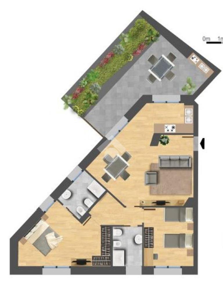 Three-room apartment Via Ippolito Rosellini, Milano (neighborhood Isola) - floor plans 1