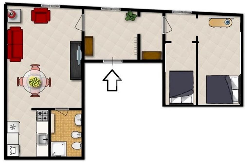 Trilocale Via San Carlo, Bologna (zona Centro Storico) - planimetria 1