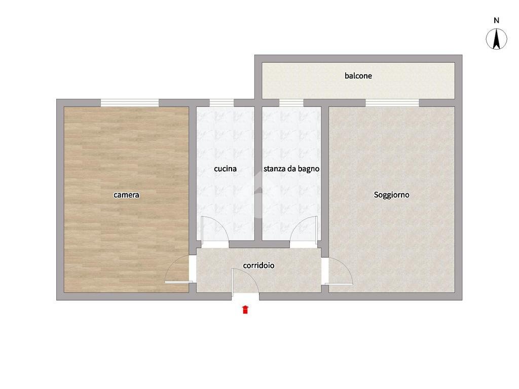 Two-room apartment Via renato fucini, Cinisello Balsamo - floor plans 1