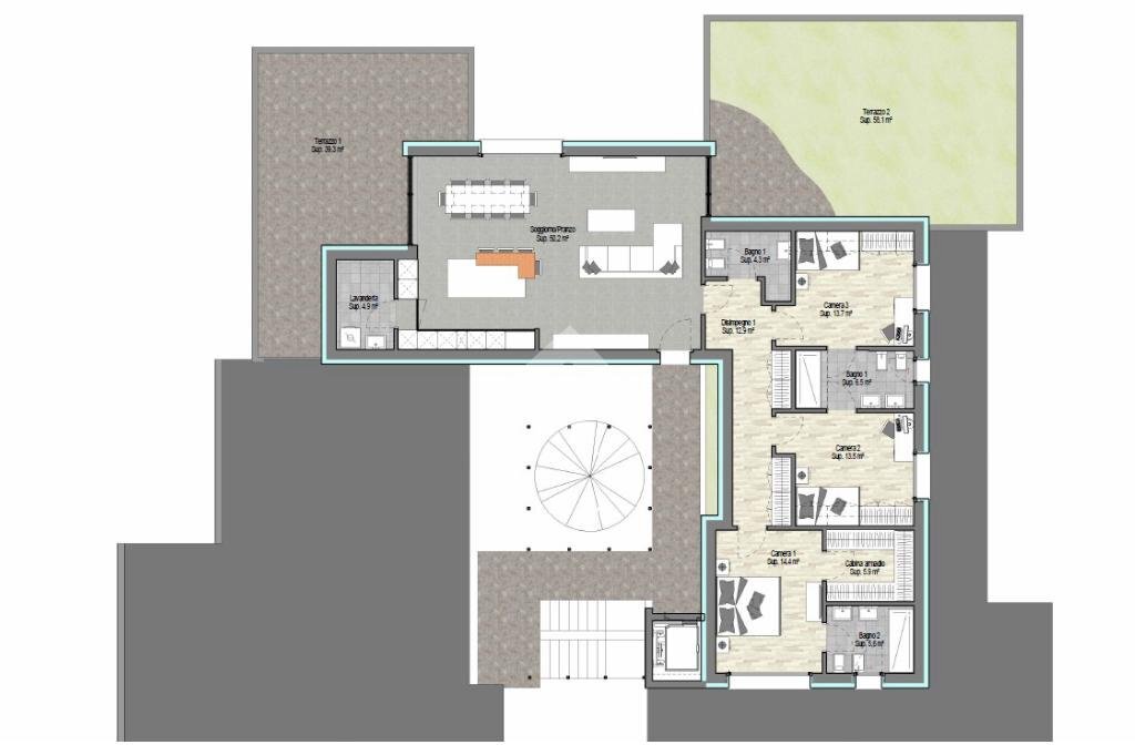 Attic Via Gramsci, Pozzo d'Adda - floor plans 1
