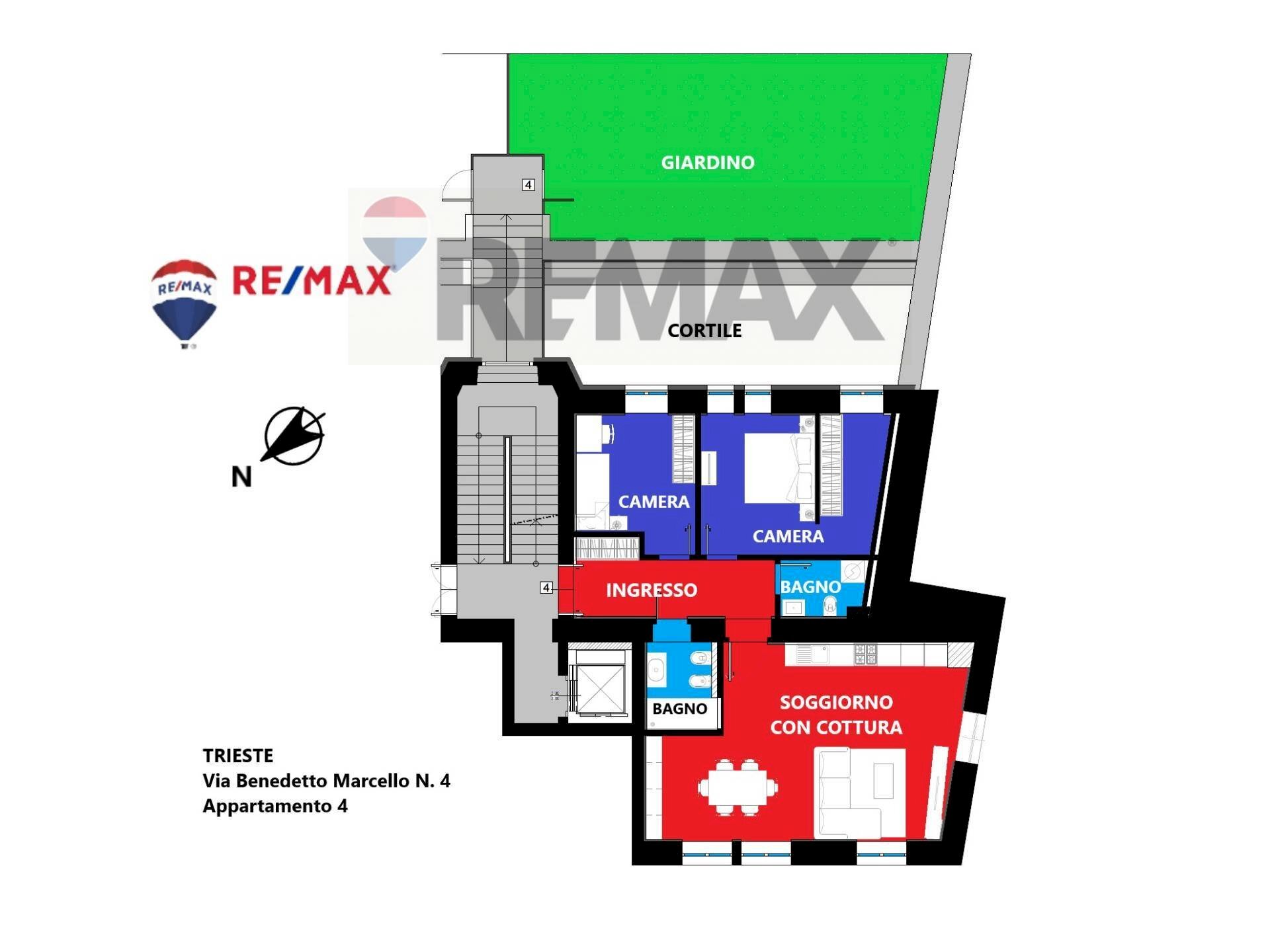 Pianta 2D - Two-room apartment Via Benedetto Marcello
 
4, Trieste - floor plans 1