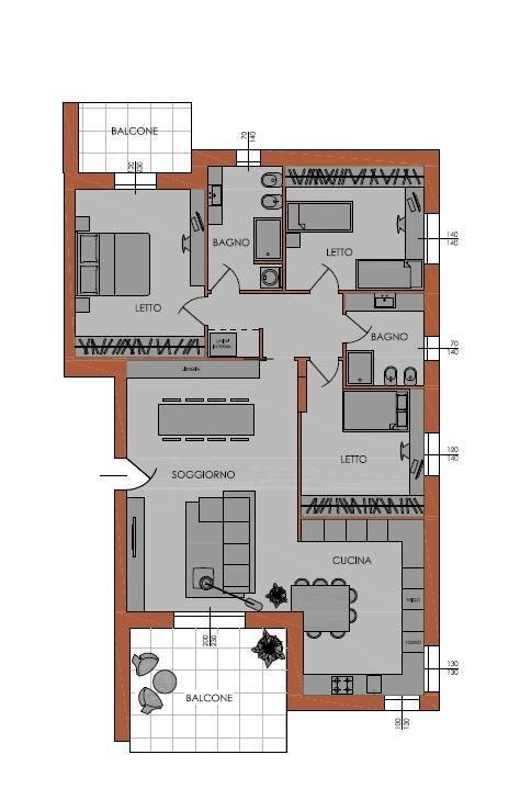Foto 24 - Attic Via IV Novembre, Piacenza - floor plans 1