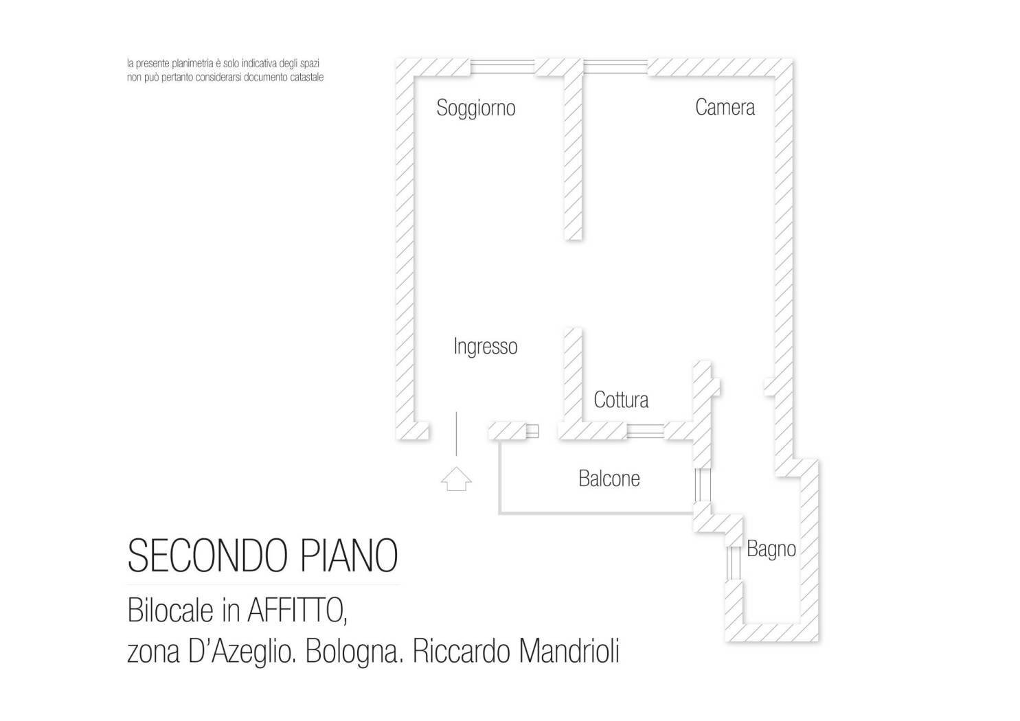Bilocale via de' Fusari, Bologna (zona Centro Storico) - planimetria 1