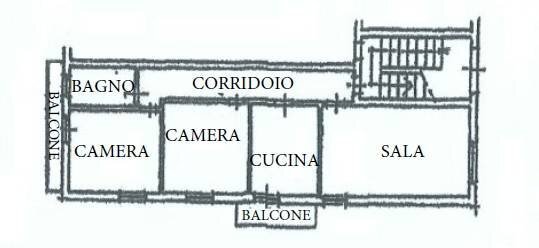 Four-room apartment via Carlo Alberto Pizzardi, Bologna (neighborhood Massarenti) - floor plans 1