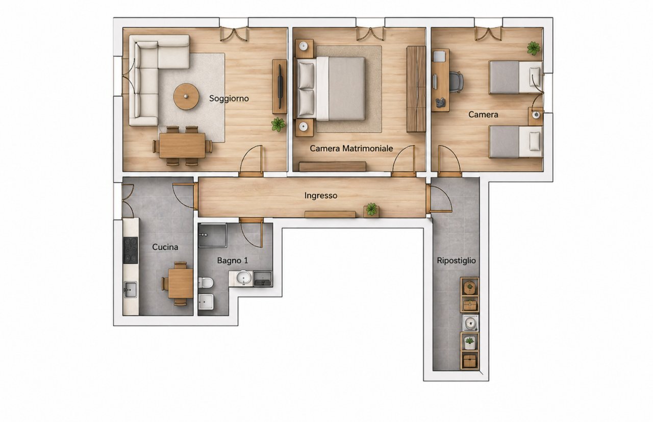 Plani .png - Trilocale Via Giovanni Muzzioli, Modena (zona Circoscrizione 1) - planimetria 1