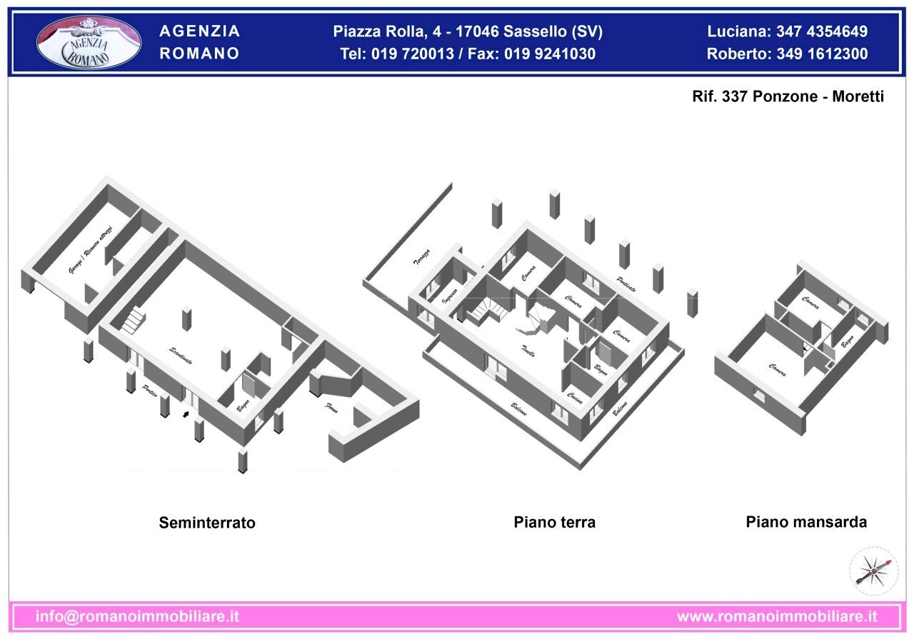 Rif 337 - Ponzone - Moretti - Modello 3D.jpg - Villa Ponzone - floor plans 1