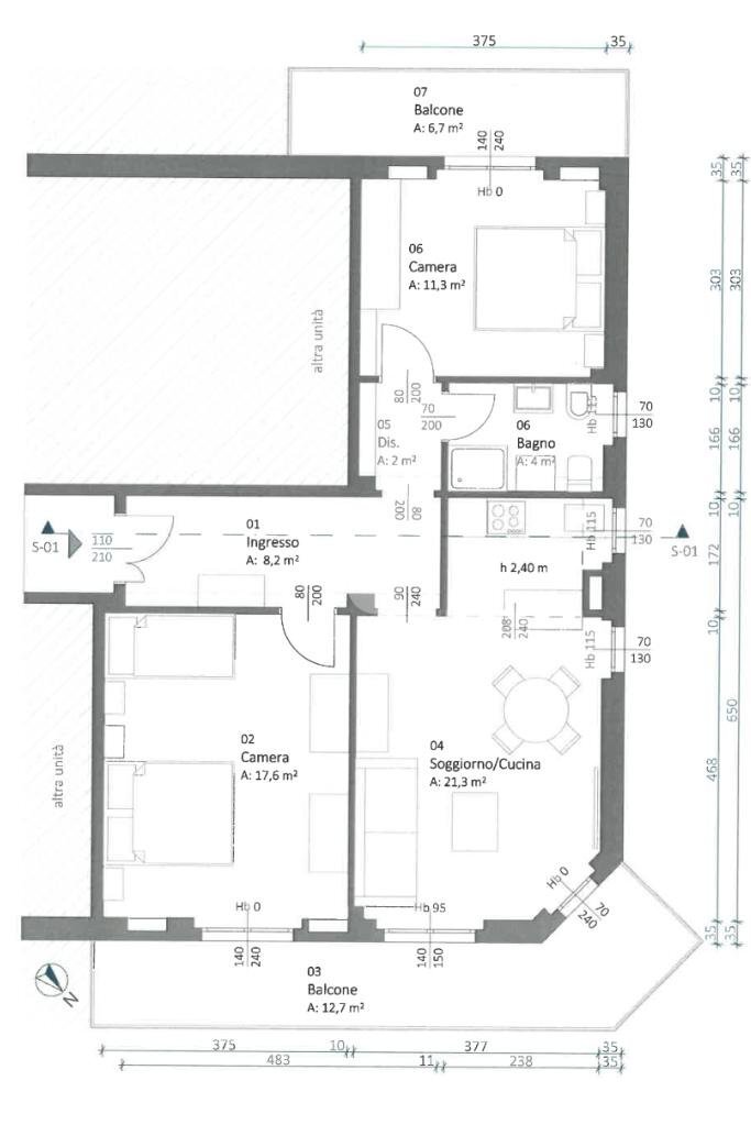 Trilocale Viale Monterotondo, Cervia - planimetria 1