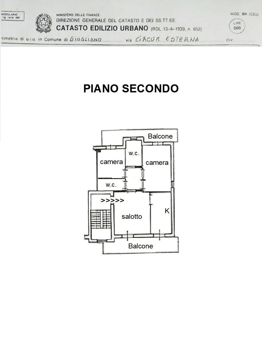 Three-room apartment via Lago Patria, 114, Giugliano in Campania - floor plans 1