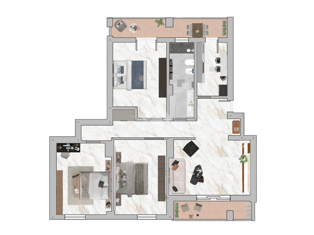 Four-room apartment Via Rimini, Milano (neighborhood Moncucco) - photo 1