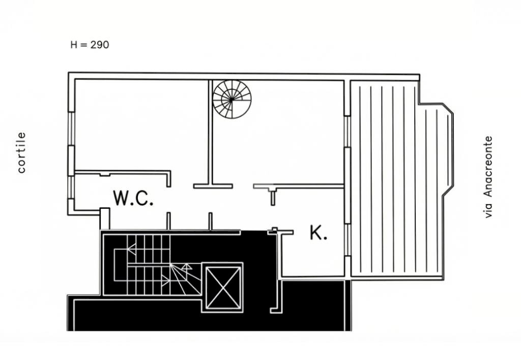 Two-room apartment Via Privata Atene, Milano (neighborhood Cimiano) - floor plans 1