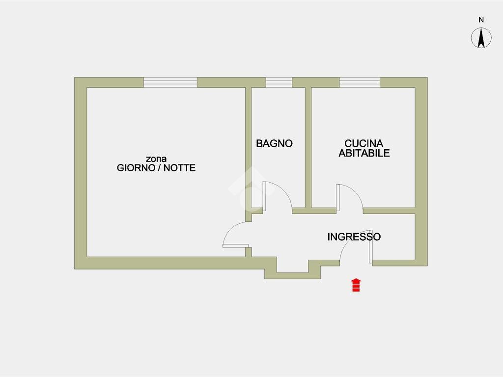 Monolocale Via Mac mahon, Milano - planimetria 1