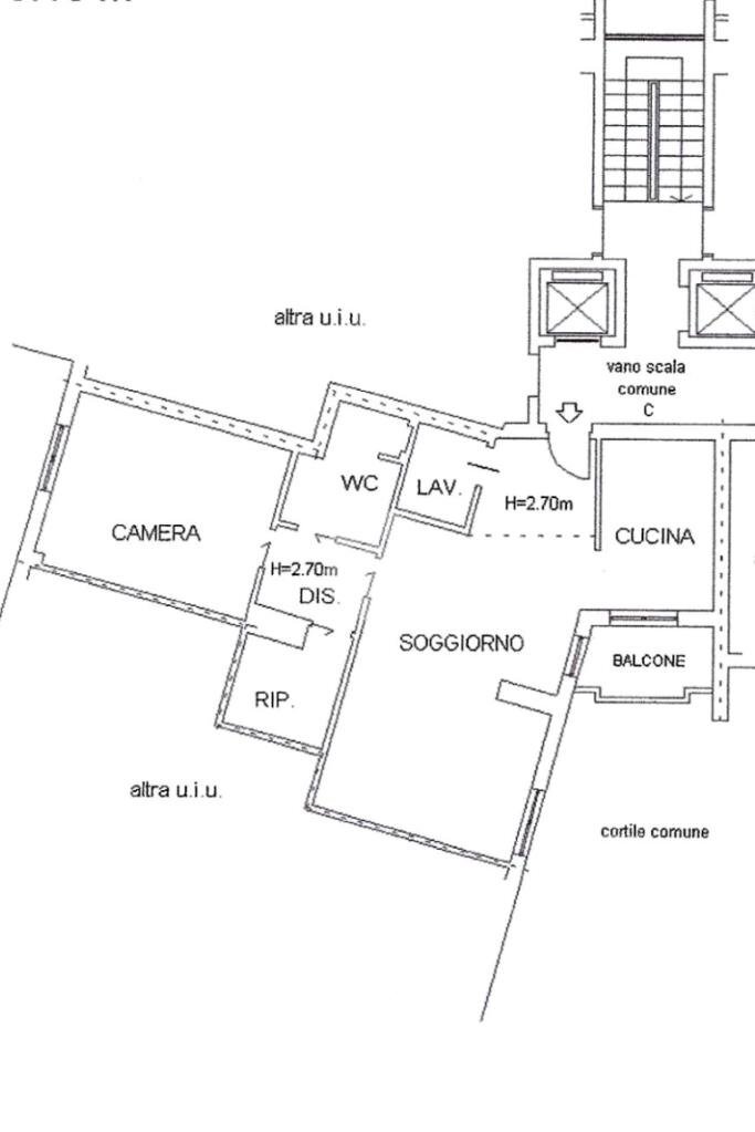 Two-room apartment Via Michele Novaro, Milano (neighborhood Affori) - floor plans 1