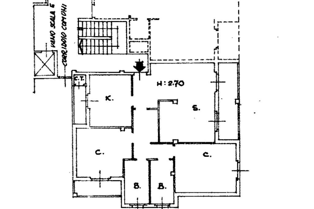 Three-room apartment Via Don Ponzetto, Novara - floor plans 1