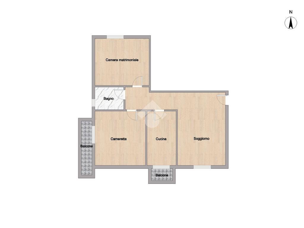 Three-room apartment Via Andrea del Castagno, Pioltello - floor plans 1