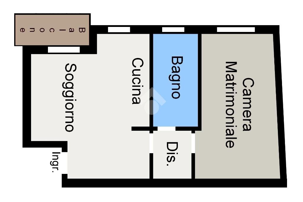 Two-room apartment Via Mazzini, Carugate - floor plans 1