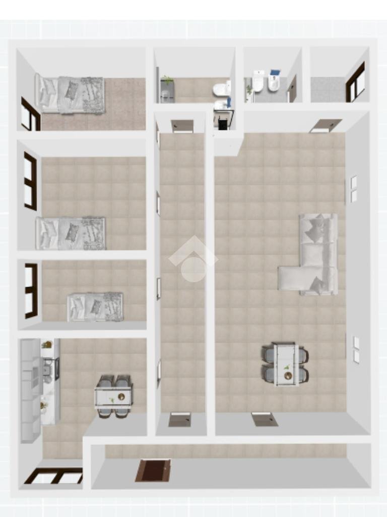Portion of a house Via Giuseppe Mazzatinti, Forlì - floor plans 1