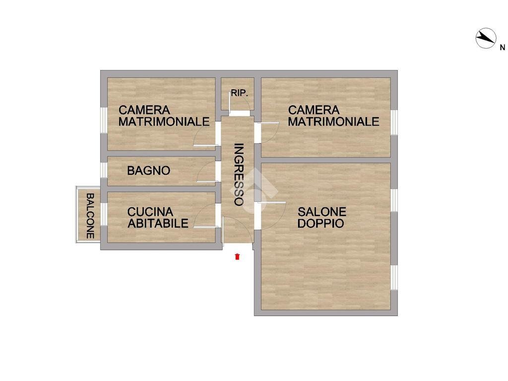 Three-room apartment Via Giorgio Enrico Falck, Sesto San Giovanni - floor plans 1