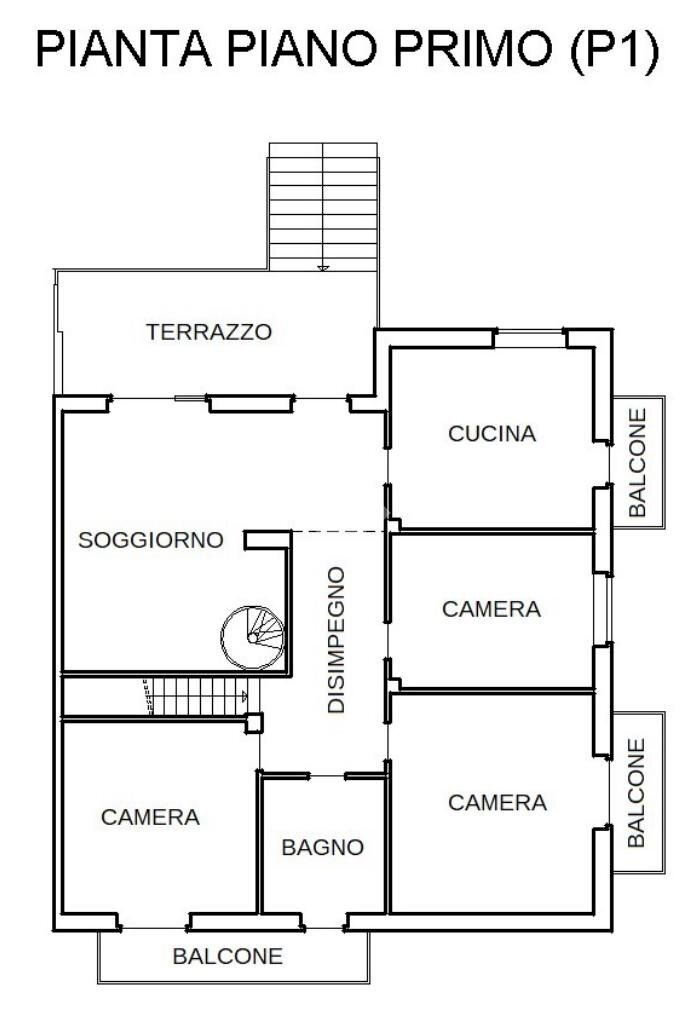 Portion of a house Via S. Giovanni Bosco, Busca - floor plans 1
