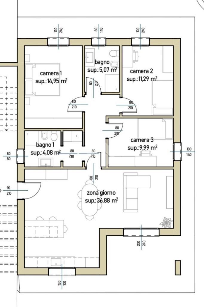 Portion of a house Via Conturbia, Suno - floor plans 1