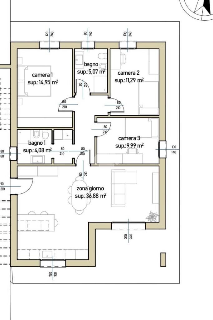 Portion of a house Via Conturbia, Suno - floor plans 1
