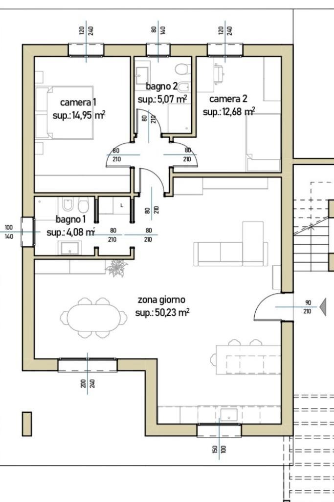Porzione di casa Via Conturbia, Suno - planimetria 1