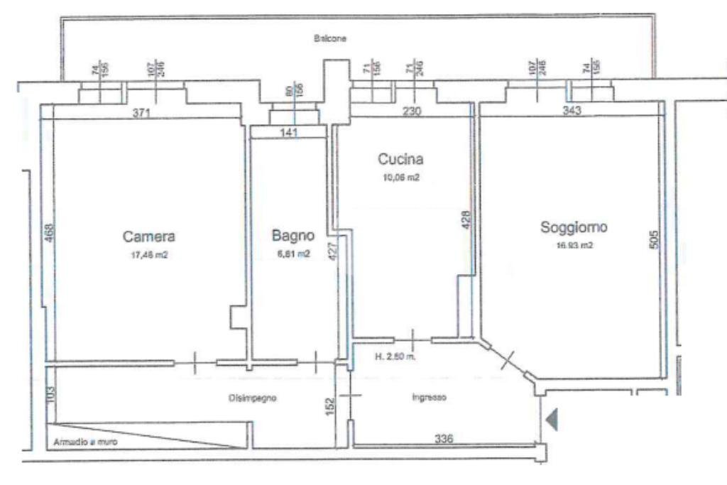 Trilocale Via Cavalieri di Vittorio Veneto, Andorno Micca - planimetria 1
