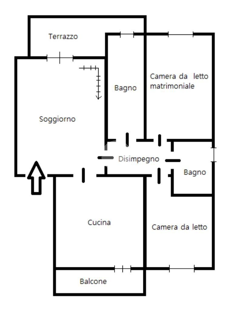 Appartamento Via Pietro Pastero, Brandizzo - planimetria 1