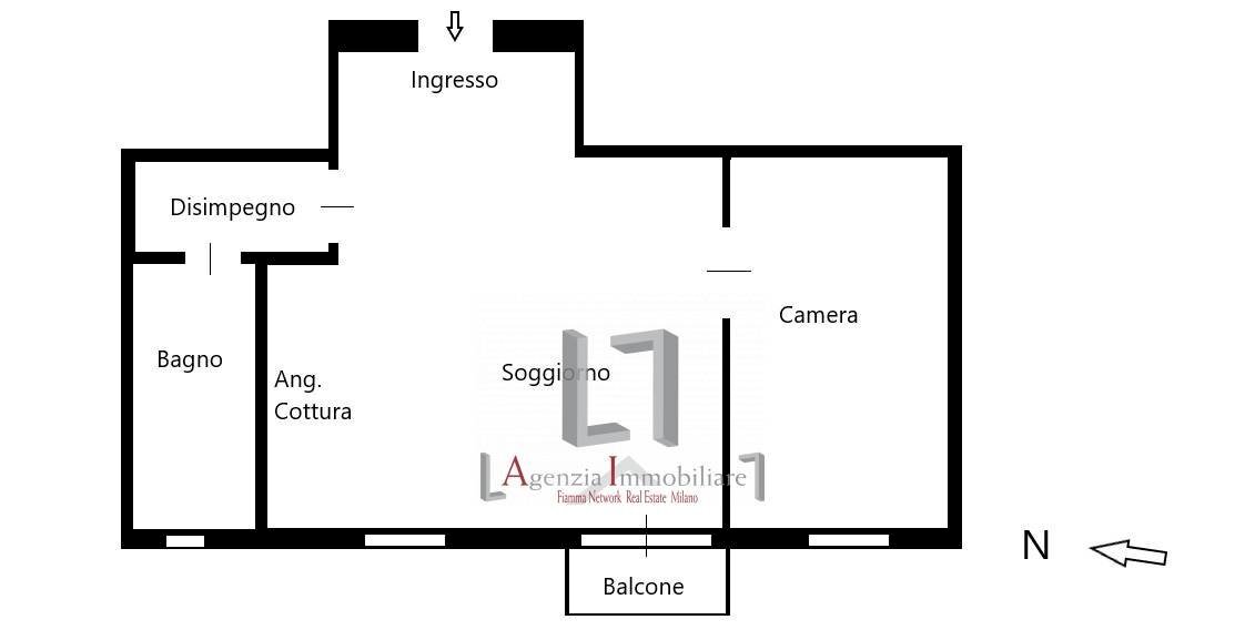 Piantina immobile - Two-room apartment Via Serafino Dell'uomo, Milano - floor plans 1