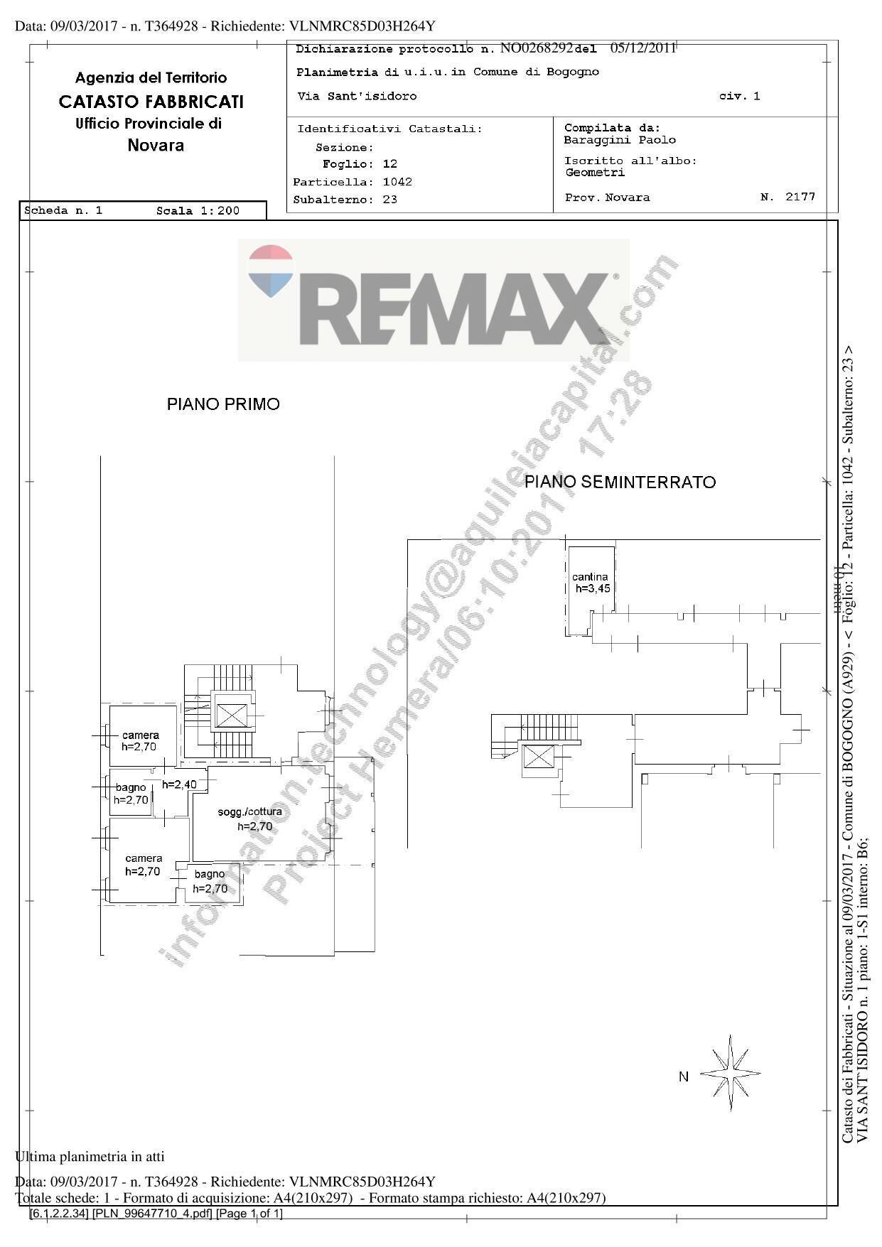 Pianta 2D - Four-room apartment Via Sant'Isidoro
 
1, Bogogno - floor plans 1