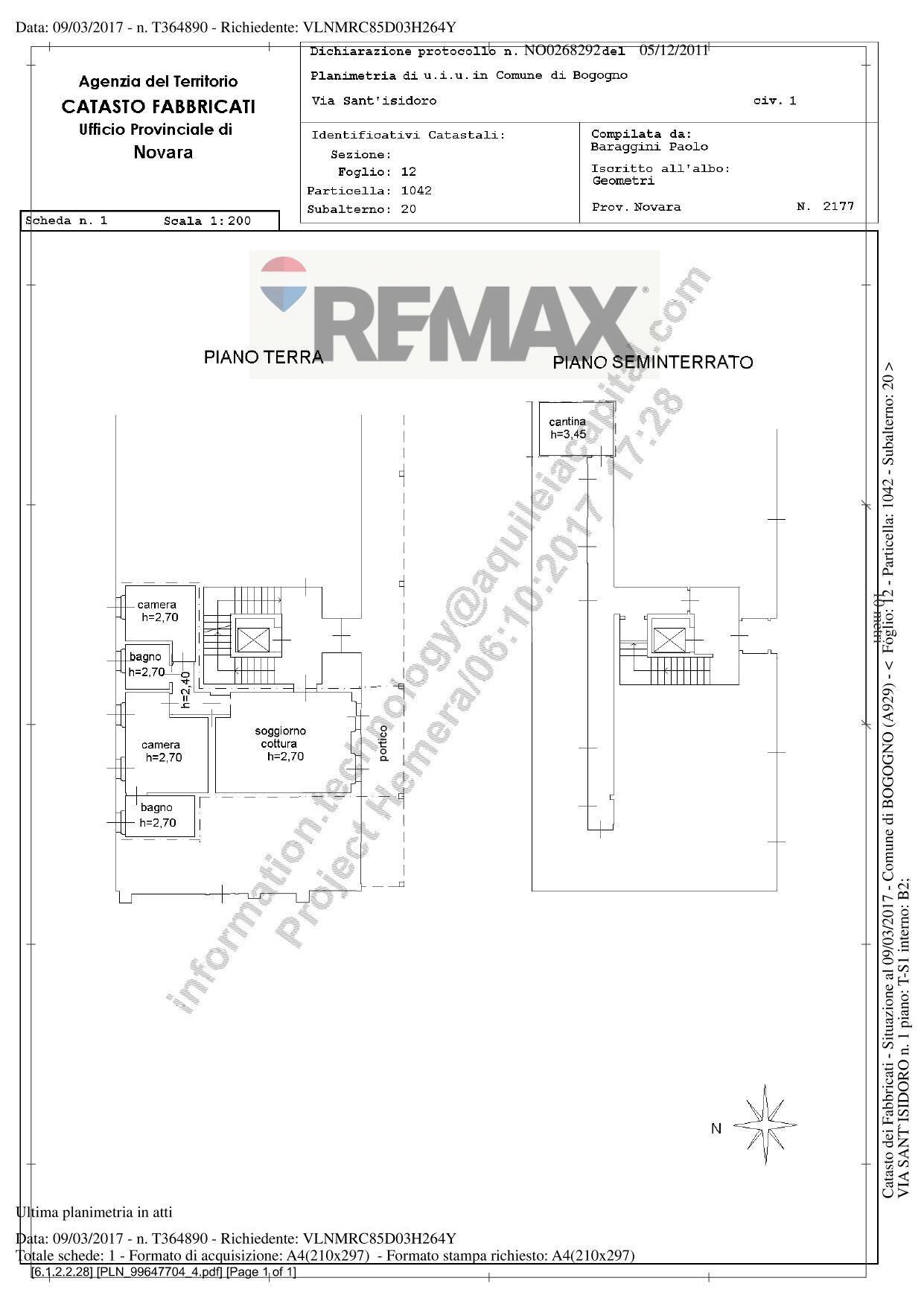 Pianta 2D - Three-room apartment Via Sant'Isidoro
 
1, Bogogno - floor plans 1