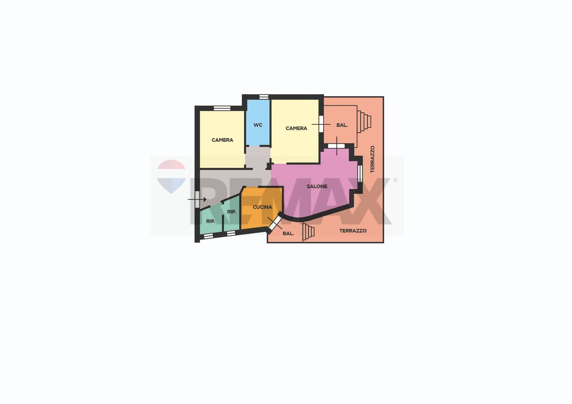 Pianta 2D - Three-room apartment Via degli Aranci
 
52, Sorrento - floor plans 1