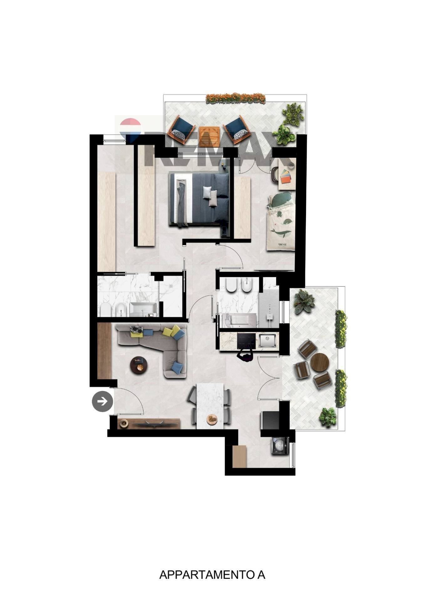 Pianta 2D - Trilocale Via Daunia
 
5, Bari - planimetria 1