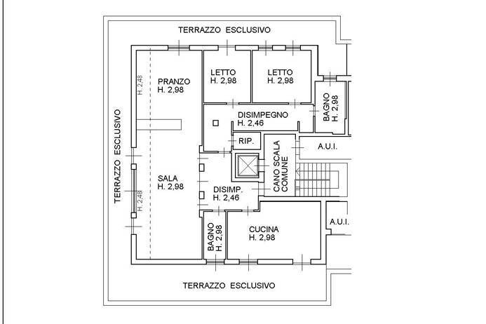 Planimetria - Attico via panseri, Bergamo - planimetria 1