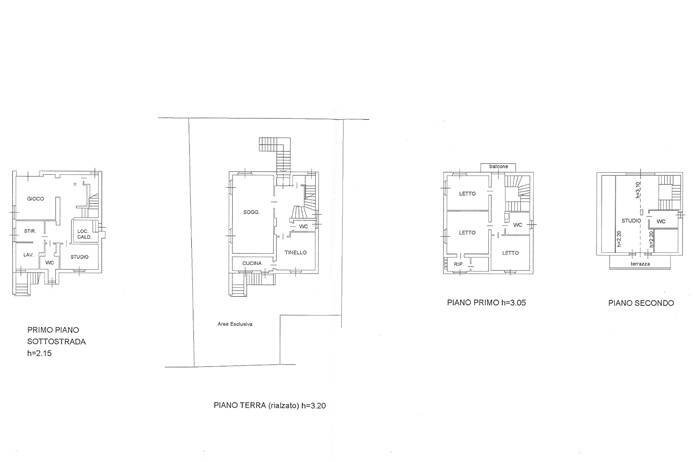 planimetria - Villa via santa lucia, Bergamo - floor plans 1