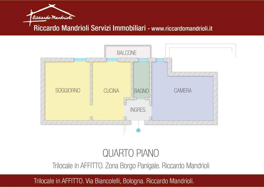 Planimetria - Trilocale via Domenico Biancolelli, Bologna (zona Borgo Panigale) - foto 1