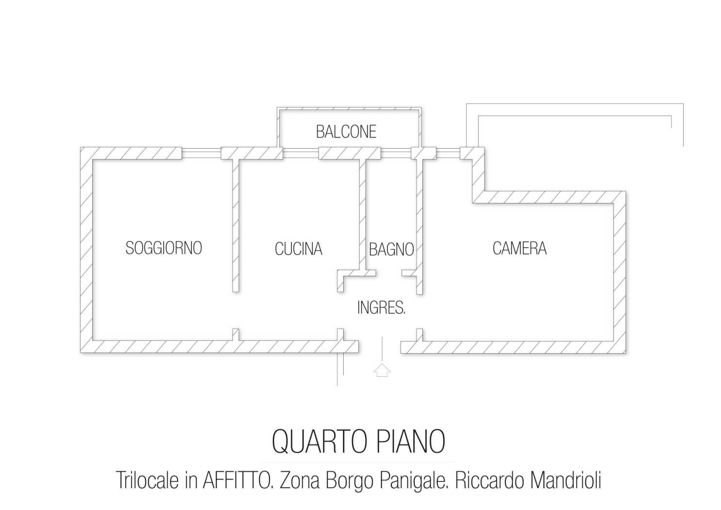 Trilocale via Domenico Biancolelli, Bologna (zona Borgo Panigale) - planimetria 1