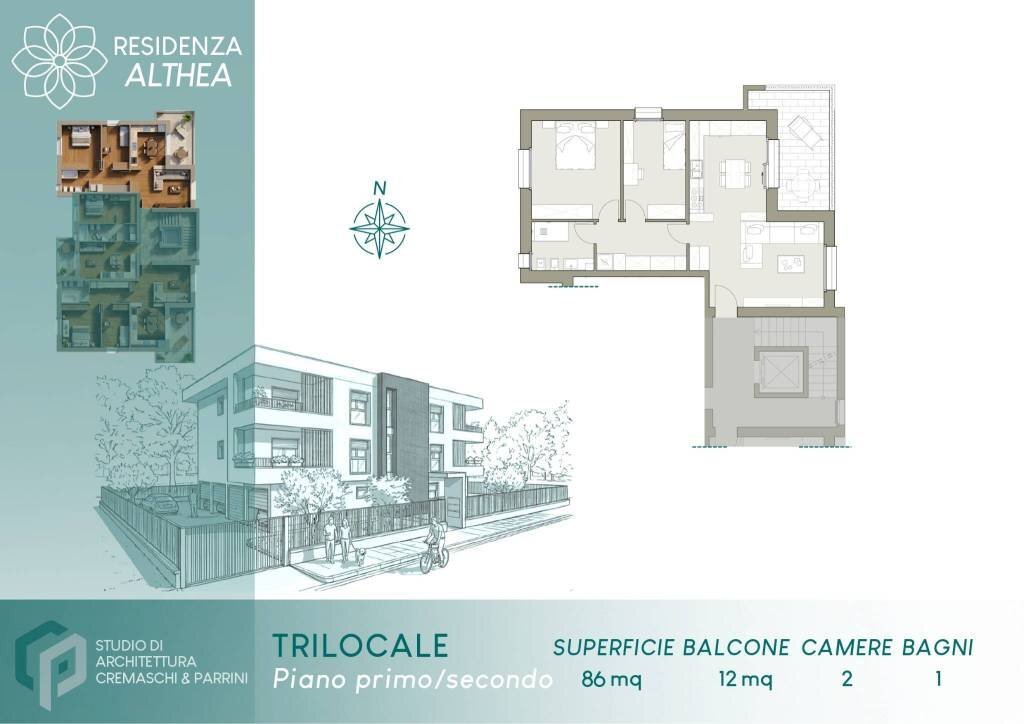 Planimetria - Three-room apartment Lurano - photo 2