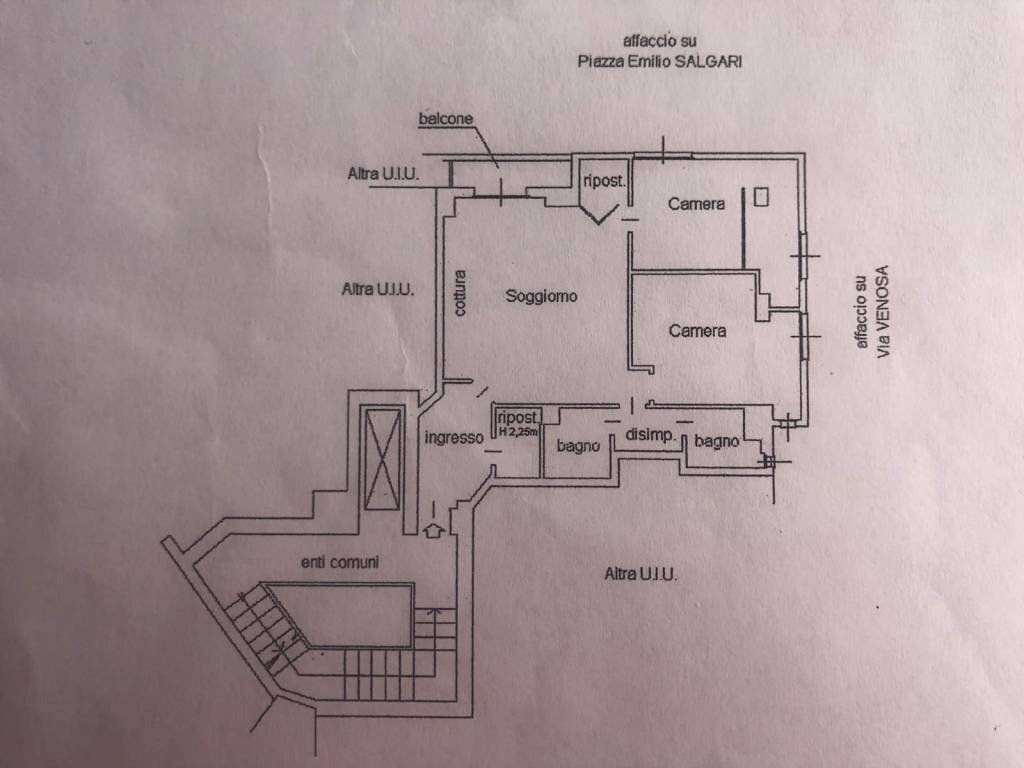 Three-room apartment piazza Emilio Salgari, Milano - floor plans 1