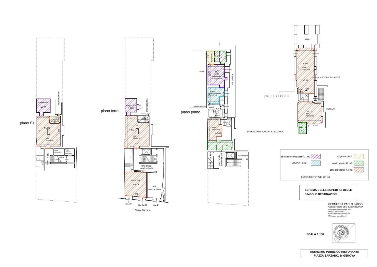 Restaurant piazza di Sarzano, 8r, Genova (neighborhood Centro Storico) - floor plans 1