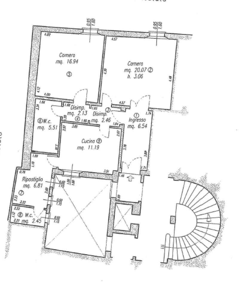 planimetria - Bilocale via Donzelle, Bologna (zona Centro Storico) - planimetria 1