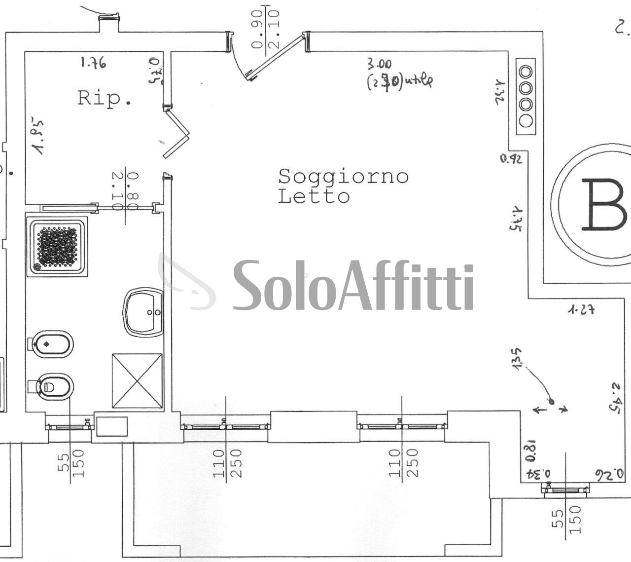 Planimetria a scopo illustrativo - Two-room apartment Via Giuliano Ravizza 6, Pavia - floor plans 1