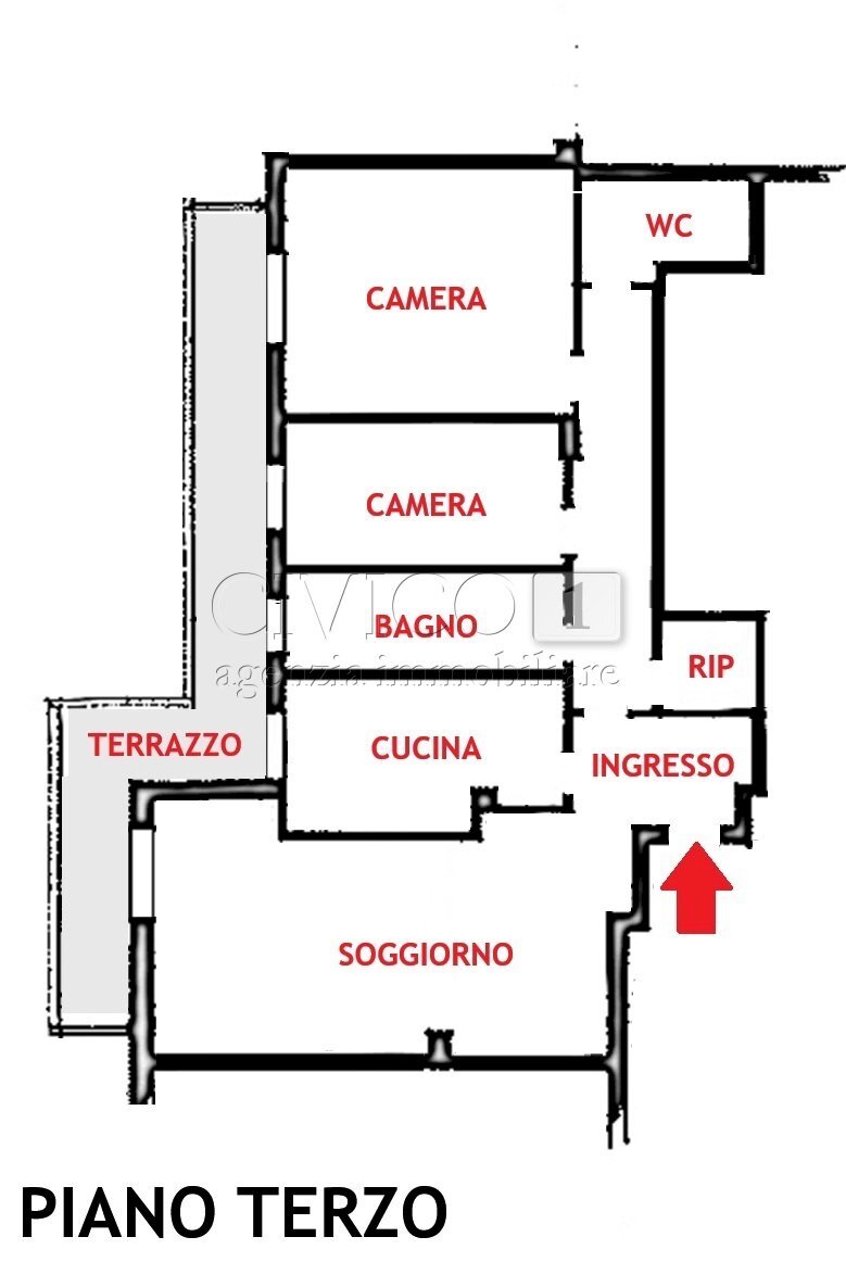 planimetria.jpg - Appartamento Via A. Gramsci, Cadoneghe - planimetria 1