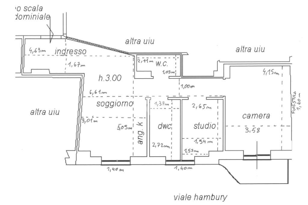 Three-room apartment Viale D. Hanbury, Alassio - floor plans 1