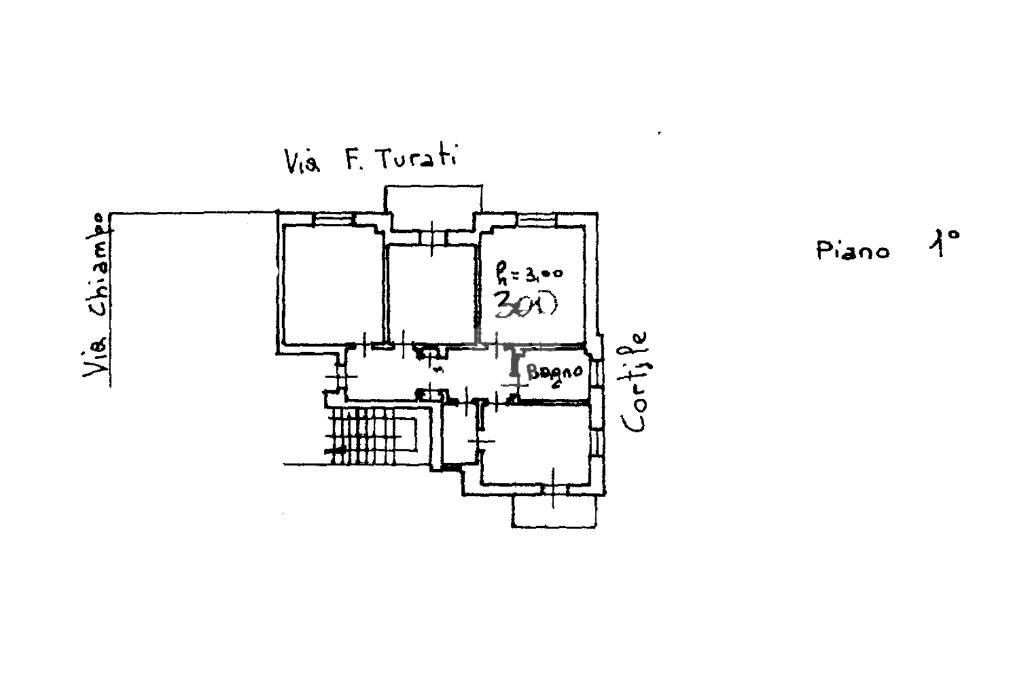 Four-room apartment Via Filippo Turati, Pinerolo - floor plans 1