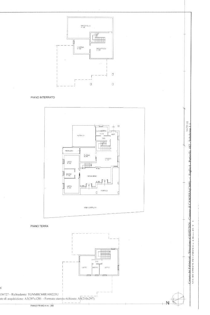 Villa Via Beatrice da Lorena, Canossa - planimetria 1