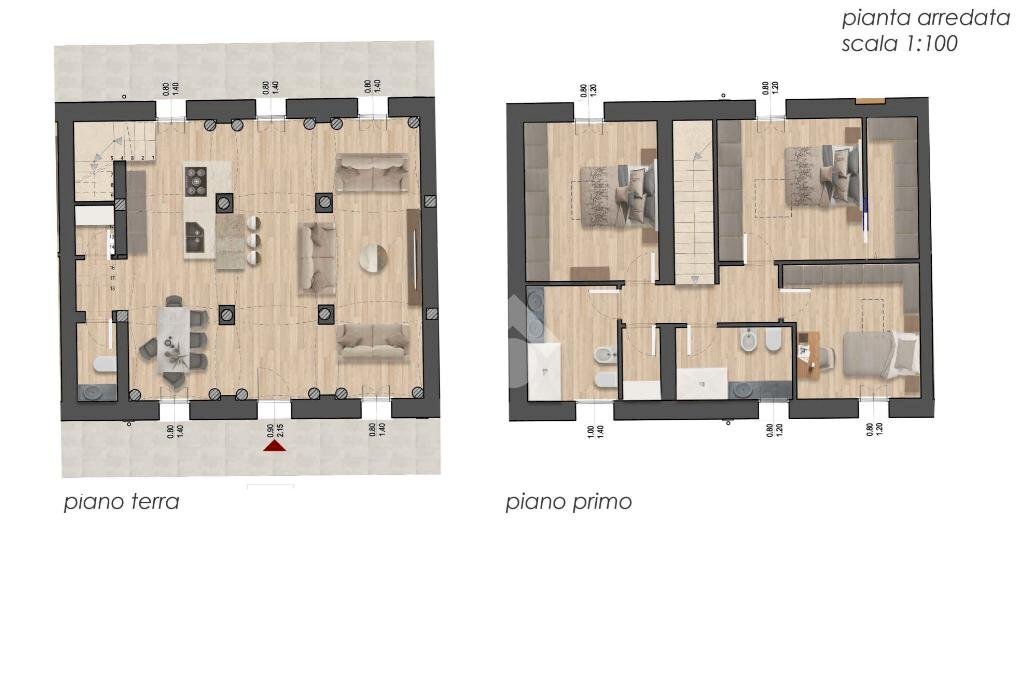 Terraced Villa Stradello Opera Pia Bianchi, Modena (neighborhood Baggiovara) - floor plans 1